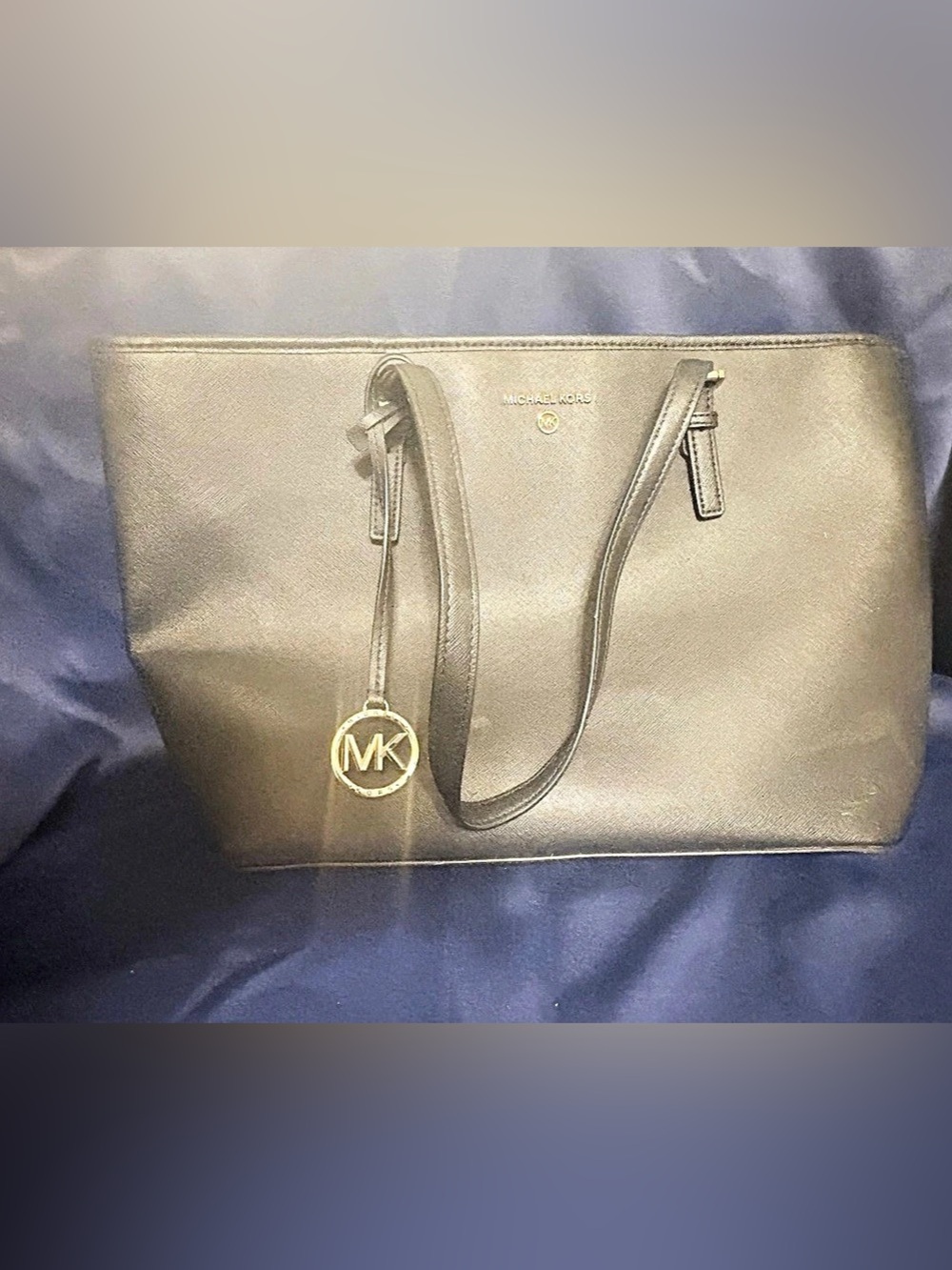 Michael Kors Jet Set Travel Large Saffiano Leather Tote Bag Black